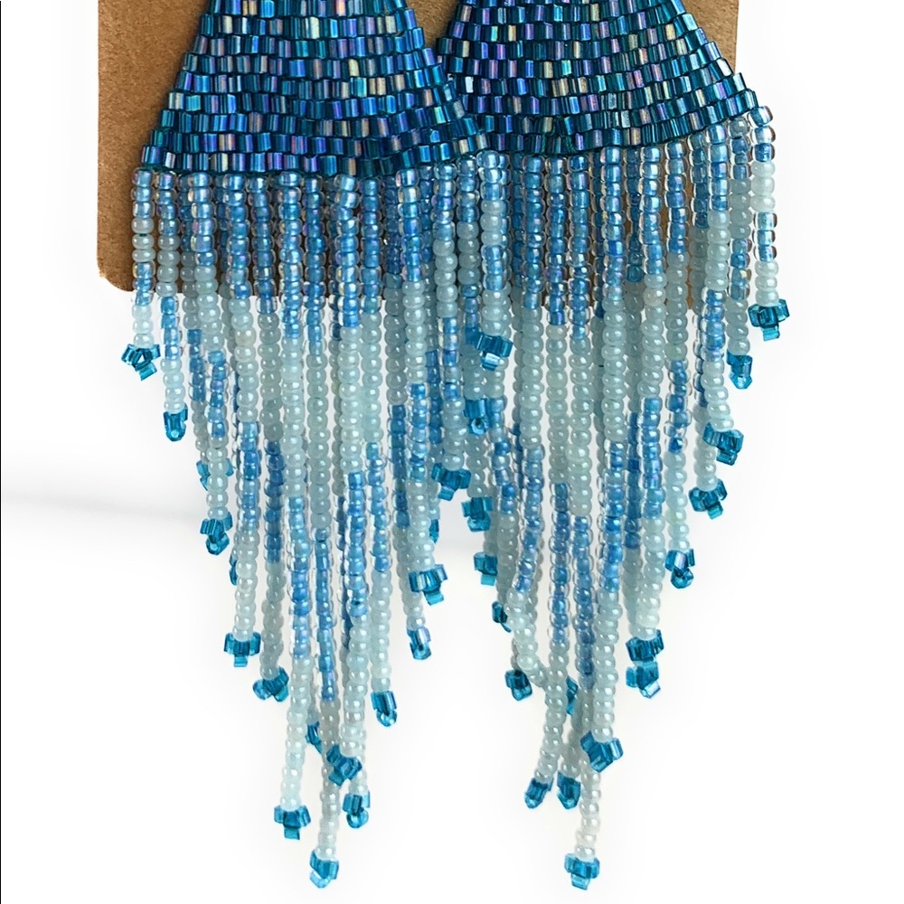 Large bead earrings - Picture 3 of 5